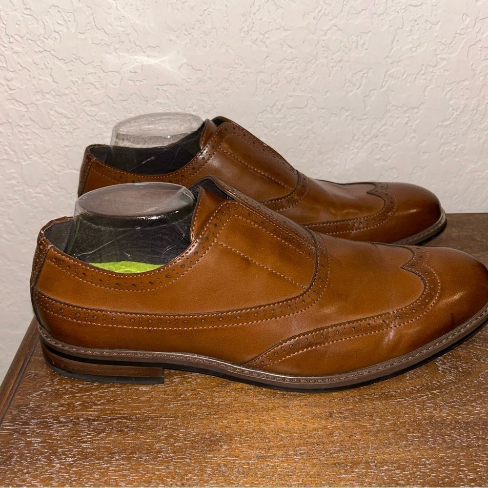 Vance Co. Slip On Wing Tip Dress Shoes - Picture 3 of 9